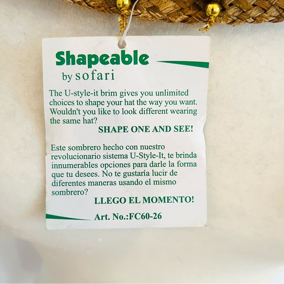 NWT shapeable straw cowboy hat - Picture 7 of 8